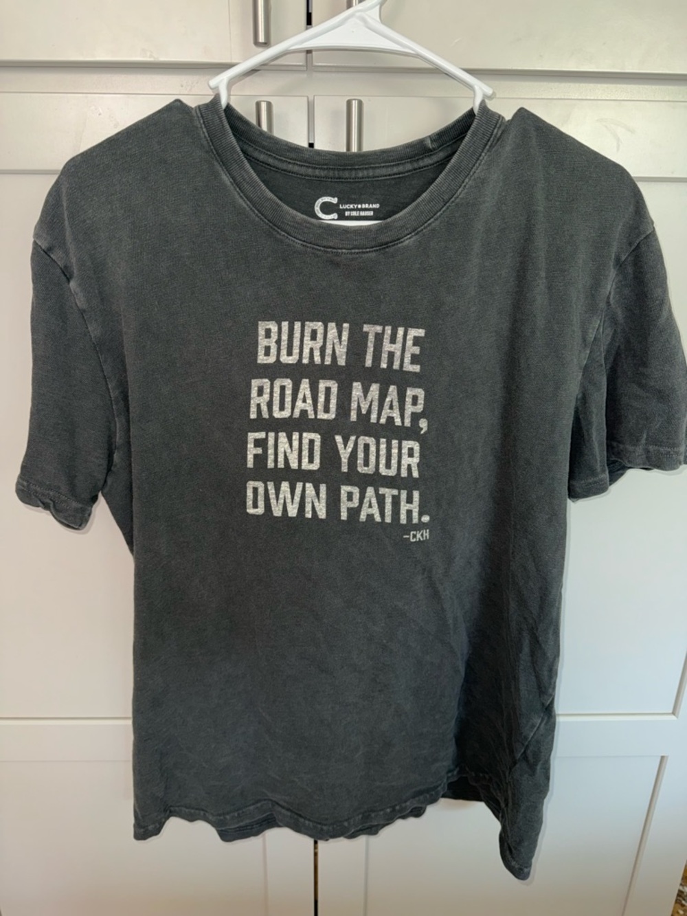 Lucky Brand Burn the Road Map Graphic Tee Gray | large